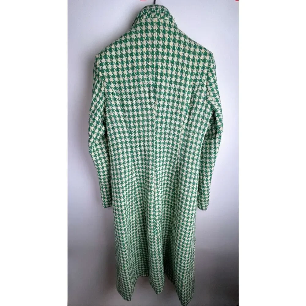 Green Houndstooth Jacket Coat